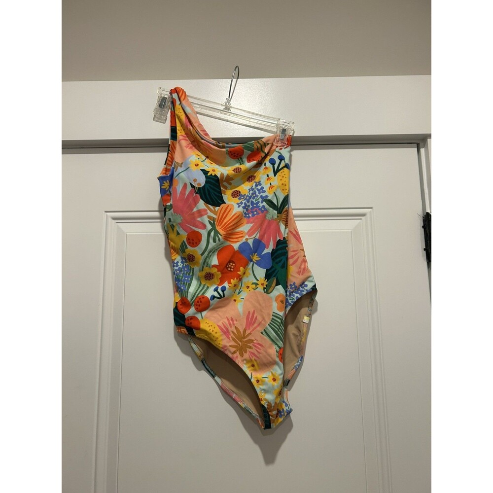 Summersalt x Rifle Paper Co Sidestroke Swimsuit Women's sz 8 Garden Party Preppy